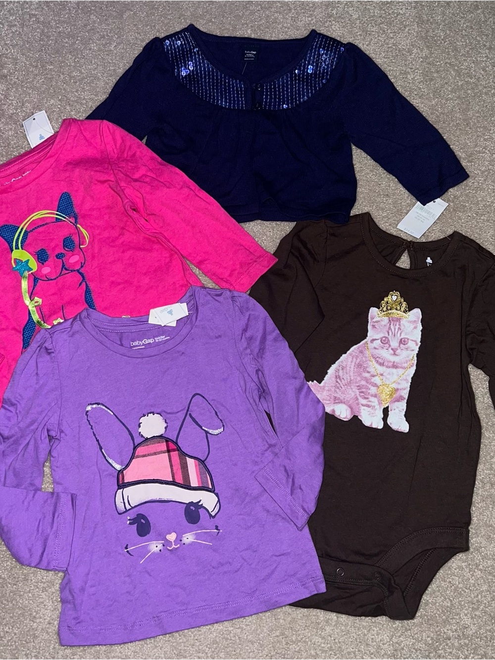 NWT Baby Gap 12 18 Months Girls Long Sleeve Tops Bundle